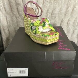Betsey Johnson Pansie Platform Floral Wedges
